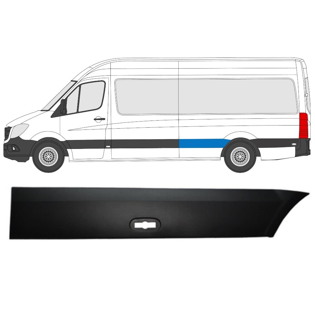Moulure Baguette Latéral Gauche L3 (Avant Passage Roue Arrière) Mercedes Sprinter 906 Vw Crafter 2005 17