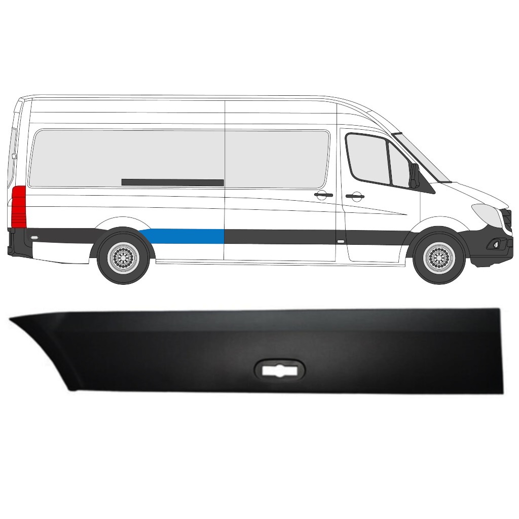 Moulure Baguette Latéral Droite L3 (Avant Passage Roue Arrière) Mercedes Sprinter 906 Vw Crafter 2005 17