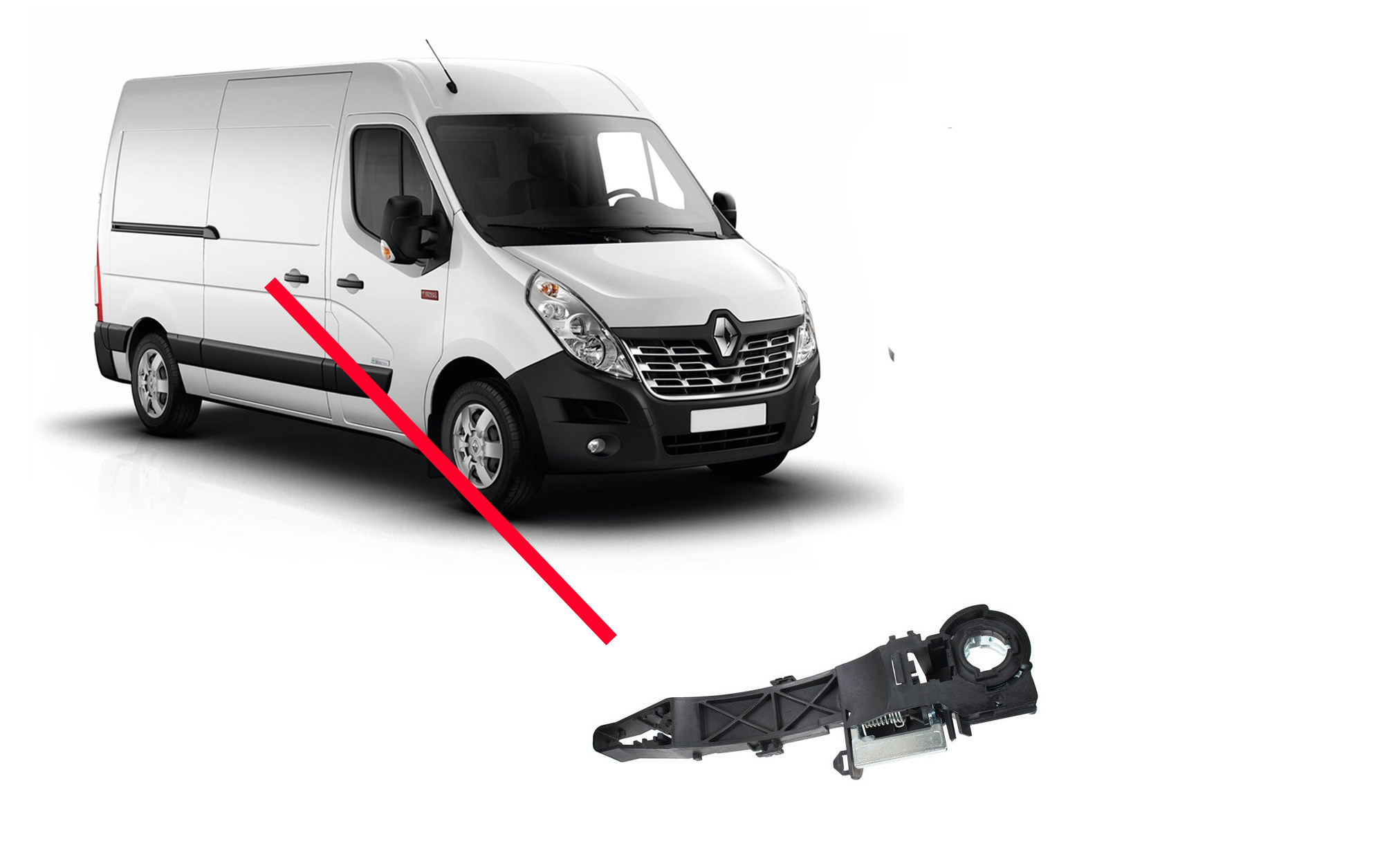 Mécanisme Porte Latérale Droite Renault Master 2010 Opel Movano Nissan Nv400