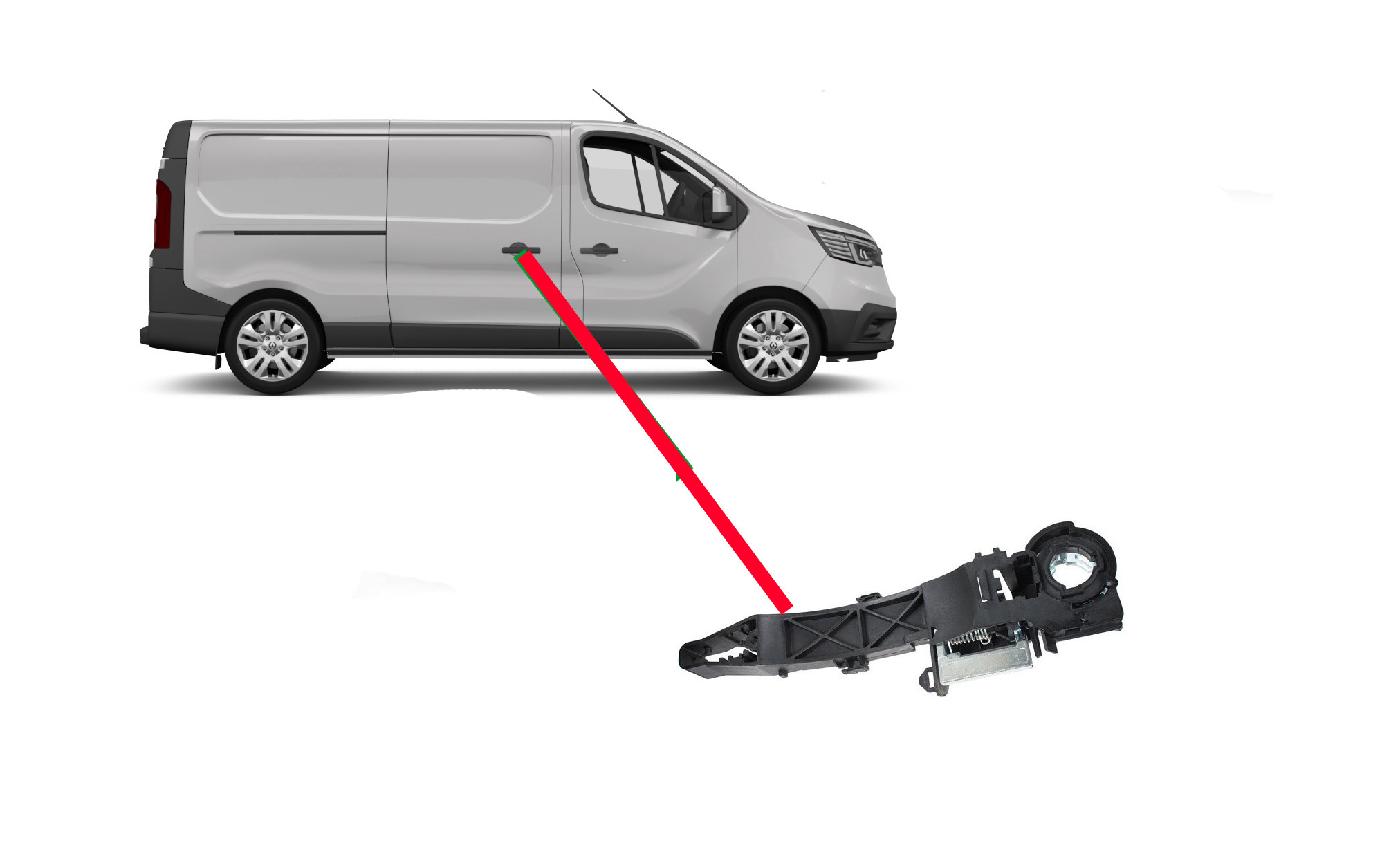 Mécanisme Porte Latéral Droite Renault Trafic Iii Opel Vivaro Ii Nissan Nv300 Primastar Fiat Talento 2014 