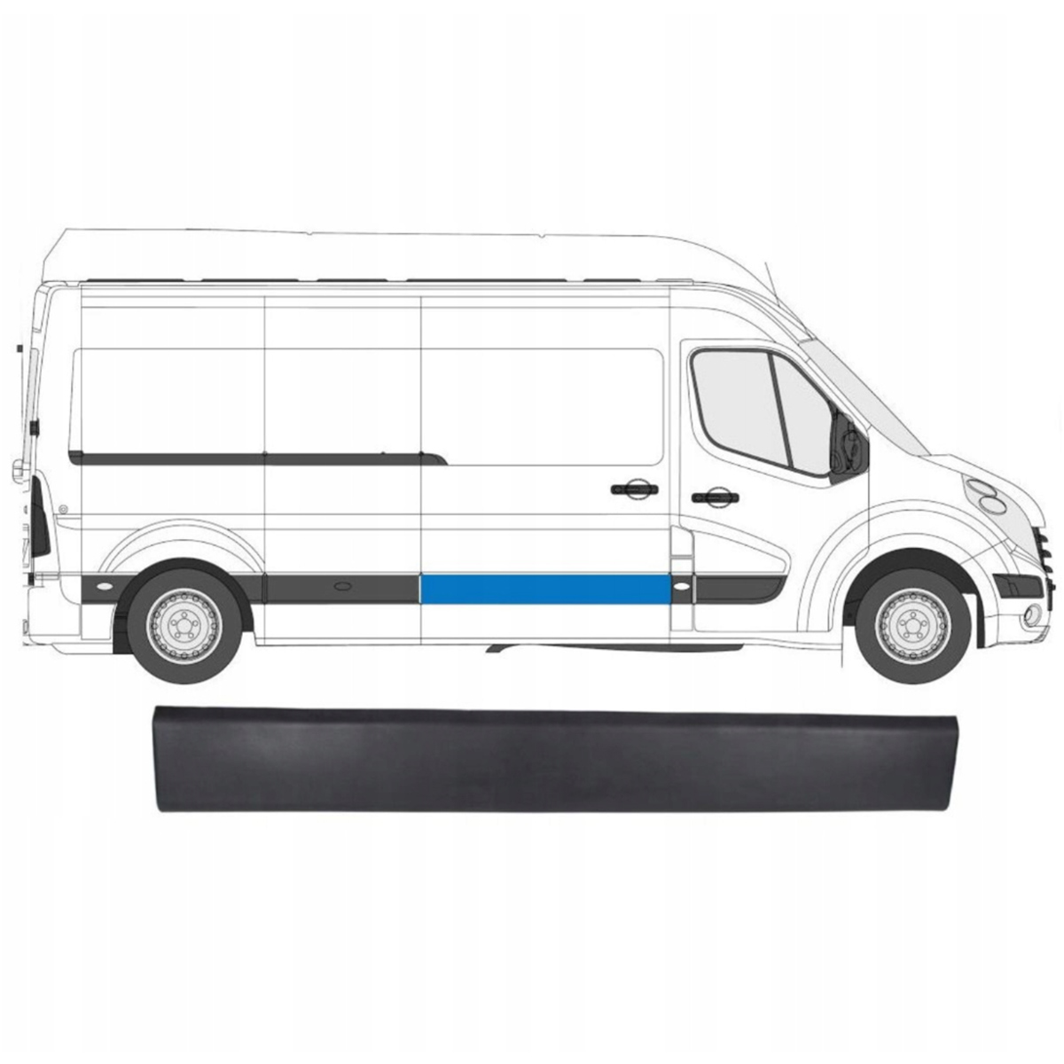 Grande Moulure Pour L2,L3,L4 Droite Rm3 R3 Renault Master Iii 2010 