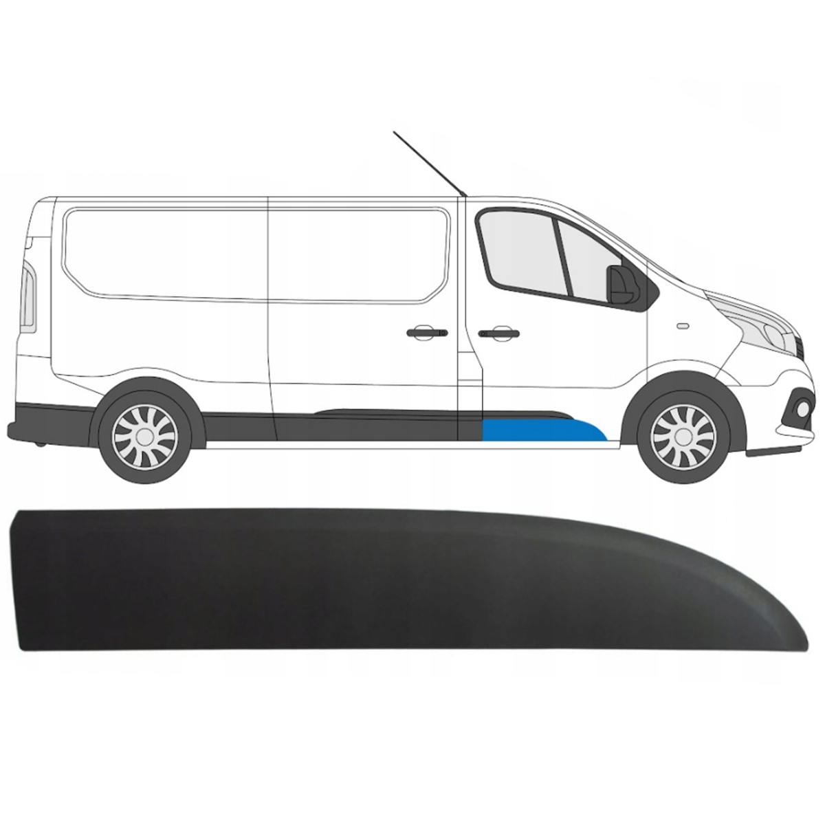 Baguette/Moulure Porte Avant Droite Renault Trafic Iii 2014 