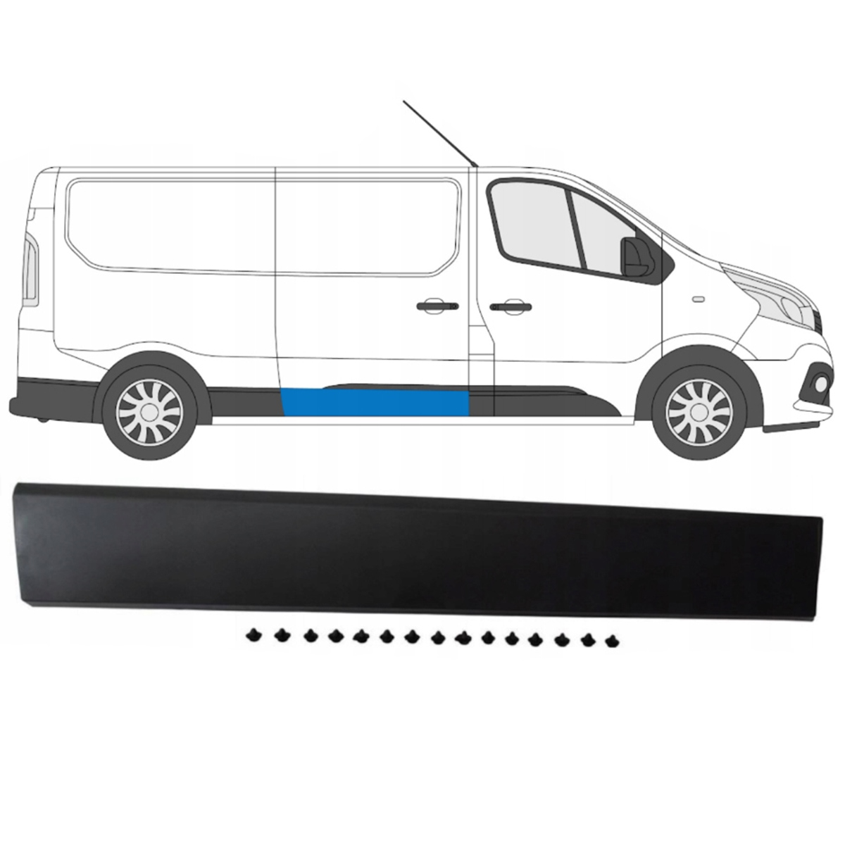 Baguette/Moulure Porte Latéral Coulissante Droite Renault Trafic Iii 2014 